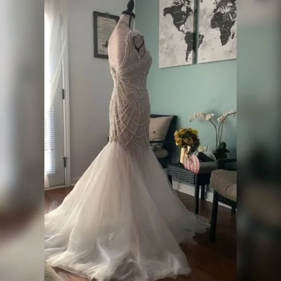 Sherri Hill mermaid wedding dress, pageant evening gown or prom dress - Picture 4 of 5